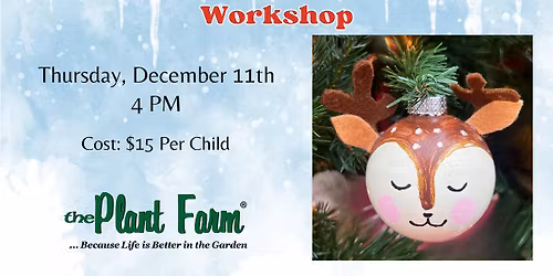 Restful Reindeer Painted Ornament- Thurs, December 11th @ 4PM
