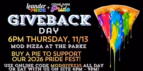 Pride Giveback Day at Mod Pizza in Cedar Park