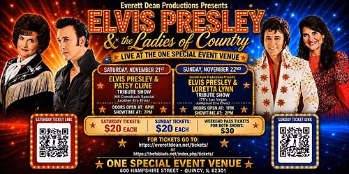 Sunday, November 22nd: Elvis Presley & Loretta Lynn Tribute Show
