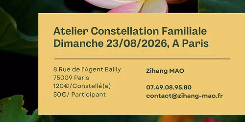 Atelier de Constellations Familiales \u00e0 Paris \u2013 S\u00e9ances individuelles \u00e9galement disponibles sur RDV