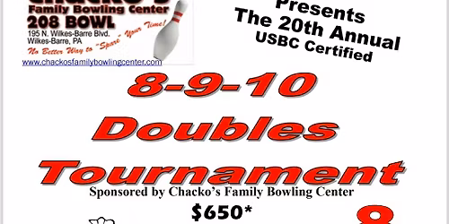 20th Annual 8-9-10 No Tap Tournament 