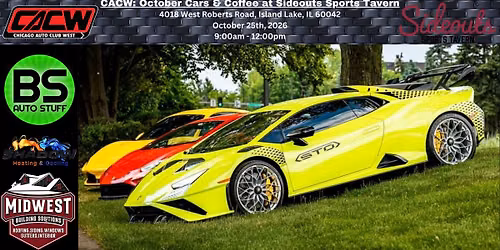 CACW: October Cars & Coffee at Sideouts Sports Tavern