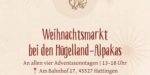 Weihnachtsmarkt bei den H\u00fcgelland-Alpakas