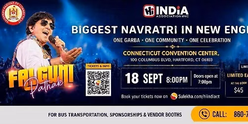 Legendary Singer Falguni Pathak Dandiya Dhoom in Hartford