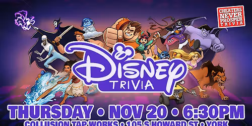Disney Trivia at Collusion Tap Works - York