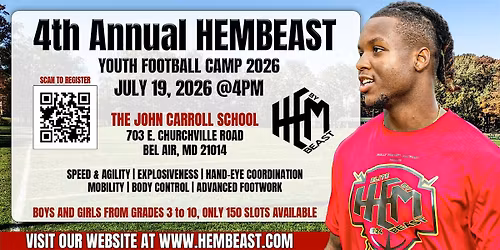 4th Annual HEMBEAST Football Camp 2026