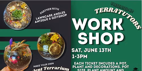 Succulent Terrarium Workshop at Lawncare Angels Antique & Gift Shop