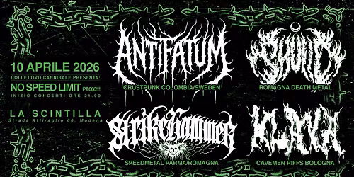 ANTIFATUM, SKULLD, STRIKEHAMMER e KLAVA @La Scintilla 