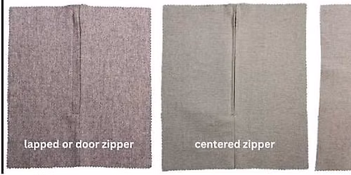 ZIPPERS: Lapped, Centered and Invisible Style