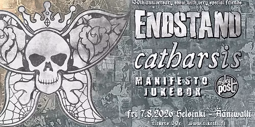 ENDSTAND, CATHARSIS, MANIFESTO JUKEBOX & NYKYPOST. THU 7.8.2026 \u00c4\u00e4niwalli, Helsinki
