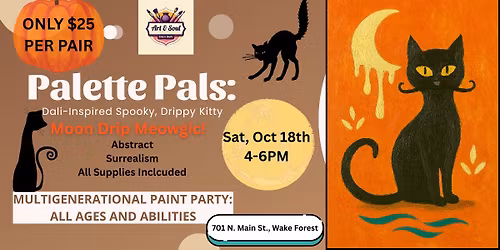 Palette Pals: Messy is Magical, Dali Edition - Moon Drip Meowgic!