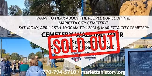 Cemetery Walking Tour- April 25th 