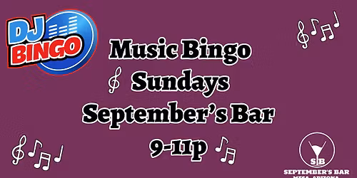 MUSIC BINGO SUNDAYS!