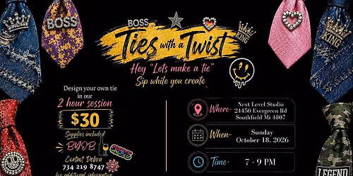 Ties with a Twist: Design Your Own Tie | Sip While You Create