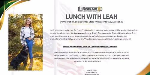Lunch with Leah: Should Rhode Island Have an Office of Inspector General?