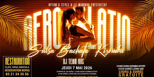 Cours Kizomba GRATUIT & Soir\u00e9e AfroLatin Night au Mirador Calais