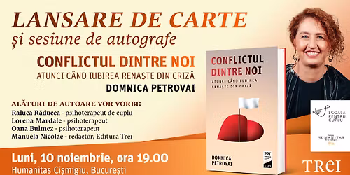 Lansare la Humanitas Ci\u0219migiu: \u201eConflictul dintre noi\u201d de Domnica Petrovai