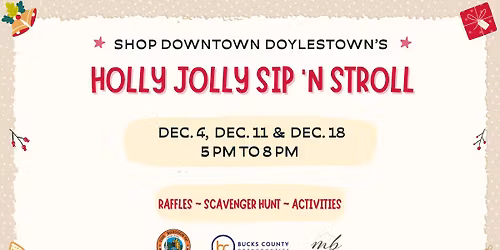 Holly Jolly Sip & Stroll - Downtown Doylestown