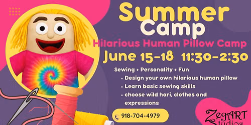 ZegART Studios Summer art camp: Hilarious Human pillow camp