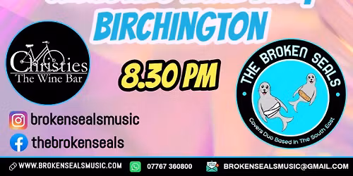 The Broken Seals at Christies Wine Bar, Birchington: Friday 28th November 2025 - 8.30pm