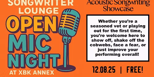 Songwriter Lounge Open Mic Night \/\/ FREE!