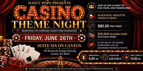 Casino Night Benefitting Cherokee County Fire Foundation