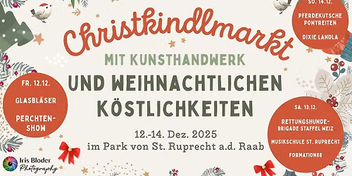 CHRISTKINDLMARKT mit Kunsthandwerk und weihnachtlichen K\u00f6stlichkeiten