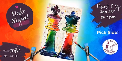\ud83c\udfa8 Saturday Paint & Sip \u2013 Creative Fun in Newark, DE - Check Mate *CHOOSE ONE*