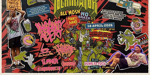 18.4. Insanity Alert, Lim Smrad in \u017dila, Slugpit, Tlmntr, Neuromancer, Schk\u00f6rn - Menza pri Koritu