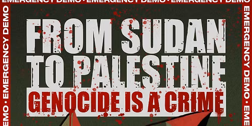 \ud83d\udea8 EMERGENCY DEMO - RISE UP FOR SUDAN \ud83c\uddf8\ud83c\udde9 AND PALESTINE \ud83c\uddf5\ud83c\uddf8\ud83d\udce3