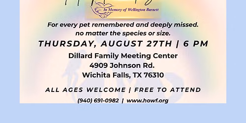 RAINBOW BRIDGE PET MEMORIAL SERVICE 2026 (Sponsored by Anchored Realty) 