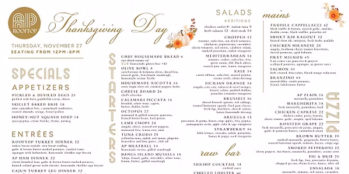 Thanksgiving menu!
