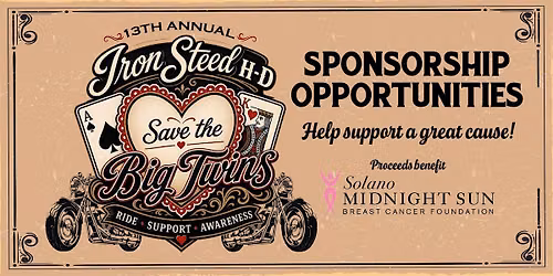 Sponsorship Opportunities - 13th Annual Save the Big Twins Blackjack Run