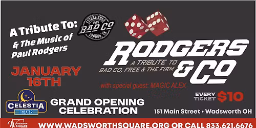  RODGERS & CO Tribute to Bad Co, Free & The Firm | Celestia Theater