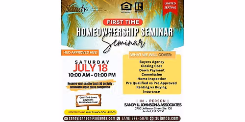 1st Time Homeownership Seminar -July 2026 (Tickets Refunded at the Event)