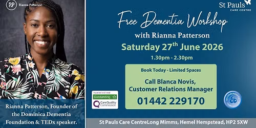 Free Dementia Workshop with Rianna Patterson