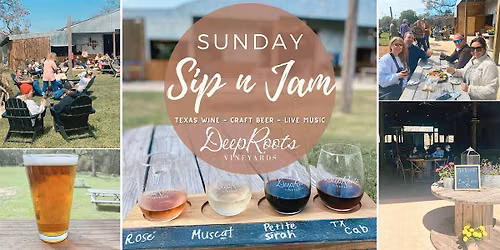 Wine tastings, craft beer, & LIVE MUSIC by Jerry Rowell -Sunday Sip & Jam