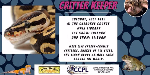 Critter Keeper @ the Main Library (All Ages)