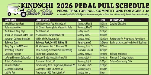 Lodi Fair Kids Pedal Tractor Pull