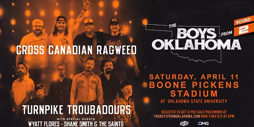 Cross Canadian Ragweed and Turnpike Troubadours with Wyatt Flores, Shane Smith and The Saints, and The Great Divide
