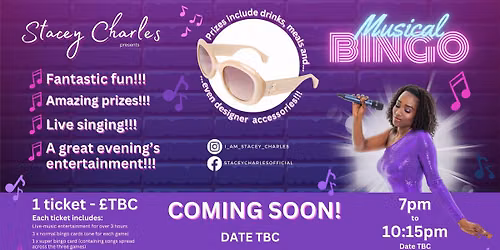 Midweek Musical Bingo at TBC (Bromley) - Date and Time TBC