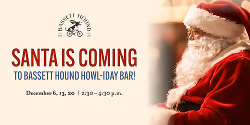 Santa at Bassett Hound Howl-iday Bar!