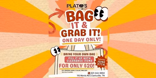 $20 Grab Bag Event-YOU BRING YOUR OWN BAG!