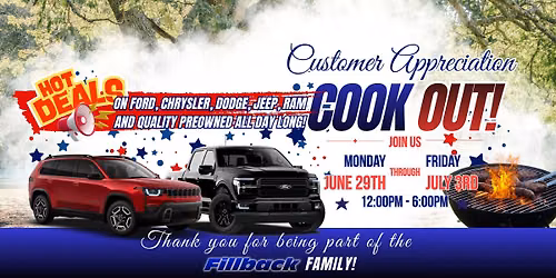 Fillback Prairie Du Chien Customer Appreciation Cook Out!