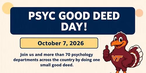 Psychology Good Deed Day at Virginia Tech and Around the World