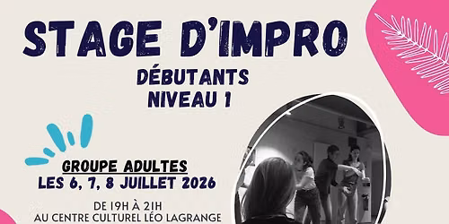 Stage de d\u00e9couverte du th\u00e9\u00e2tre d'improvisation