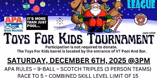 Annual GMAPA Toys For Kids Tournament!!