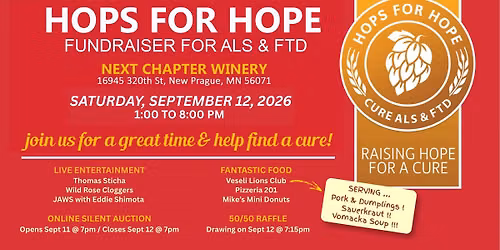 HOPS FOR HOPE Fundraiser for ALS and FTD (9th Annual!)