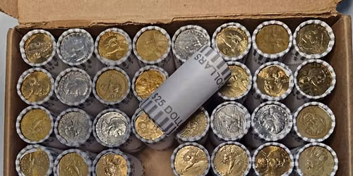 Unrolling coin Rolls searching for silver, errors, nifc\u2019s etc.