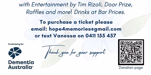 Hope for Memories Gala - A charity fundraiser for Dementia Australia